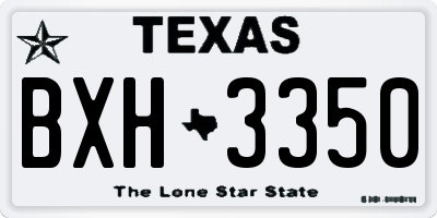 TX license plate BXH3350