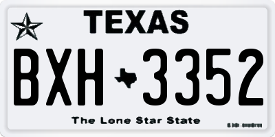 TX license plate BXH3352