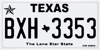 TX license plate BXH3353