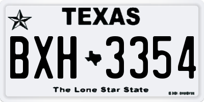 TX license plate BXH3354