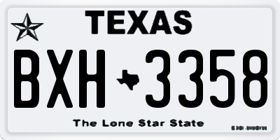 TX license plate BXH3358