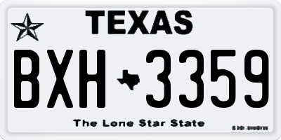 TX license plate BXH3359