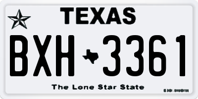 TX license plate BXH3361