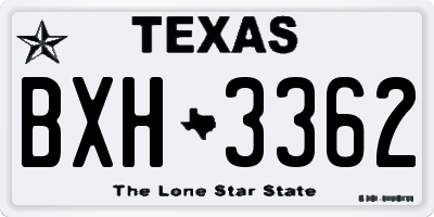 TX license plate BXH3362