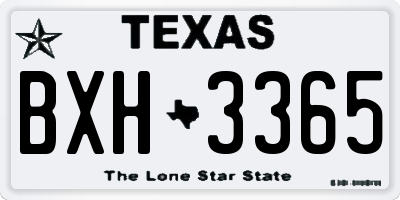 TX license plate BXH3365
