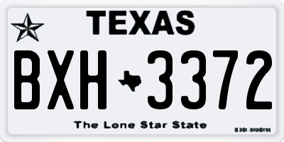 TX license plate BXH3372