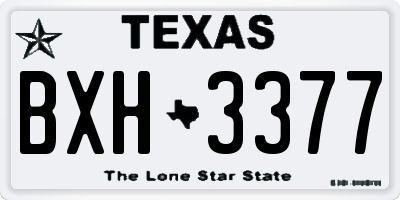 TX license plate BXH3377