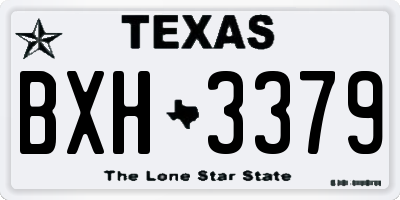 TX license plate BXH3379