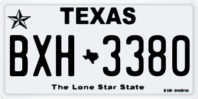 TX license plate BXH3380