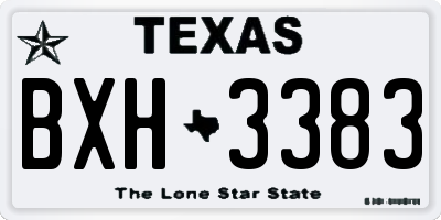 TX license plate BXH3383