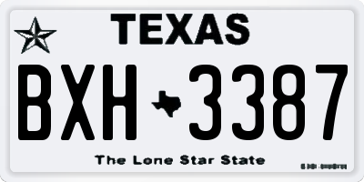 TX license plate BXH3387