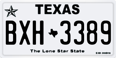 TX license plate BXH3389