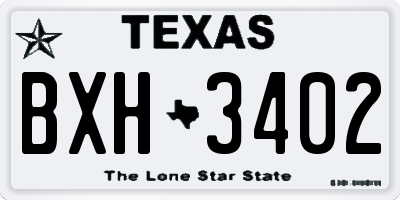 TX license plate BXH3402