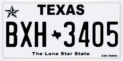 TX license plate BXH3405