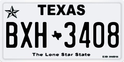 TX license plate BXH3408