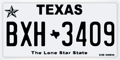TX license plate BXH3409