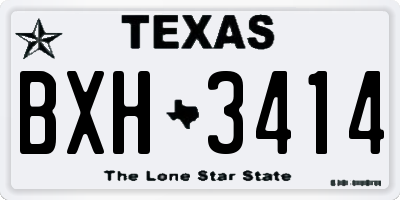 TX license plate BXH3414