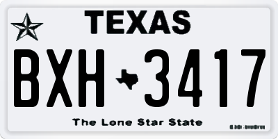 TX license plate BXH3417