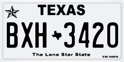 TX license plate BXH3420