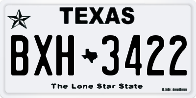 TX license plate BXH3422