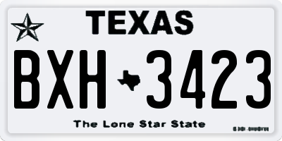 TX license plate BXH3423
