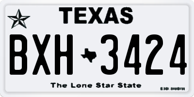 TX license plate BXH3424