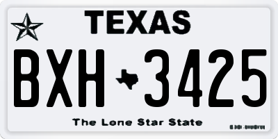 TX license plate BXH3425