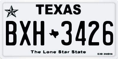 TX license plate BXH3426