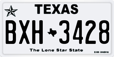 TX license plate BXH3428