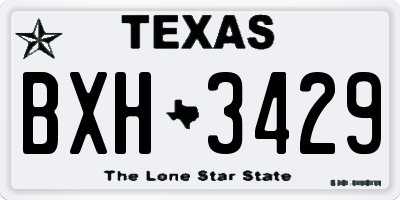 TX license plate BXH3429