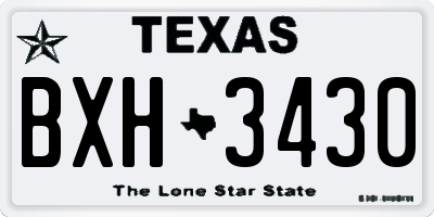 TX license plate BXH3430