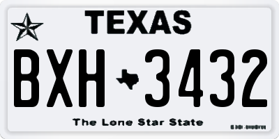 TX license plate BXH3432
