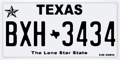 TX license plate BXH3434