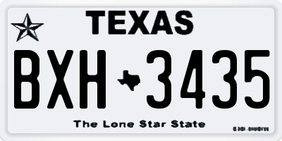 TX license plate BXH3435