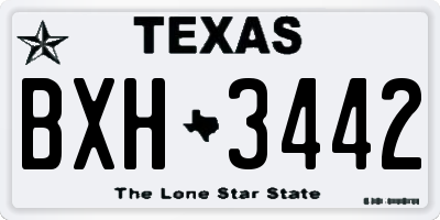 TX license plate BXH3442