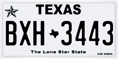 TX license plate BXH3443