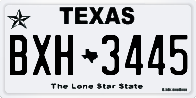 TX license plate BXH3445