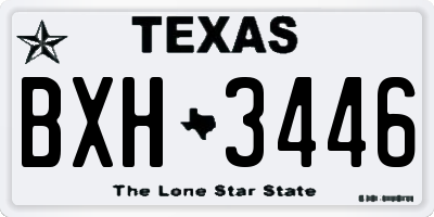 TX license plate BXH3446