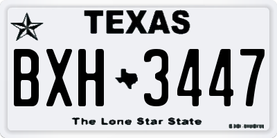 TX license plate BXH3447