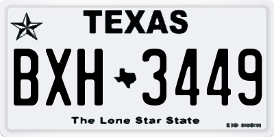 TX license plate BXH3449