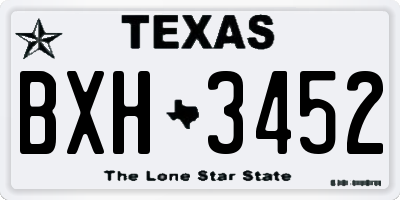 TX license plate BXH3452