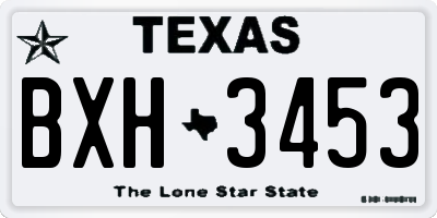 TX license plate BXH3453