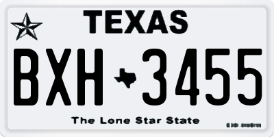 TX license plate BXH3455