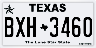 TX license plate BXH3460