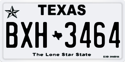 TX license plate BXH3464
