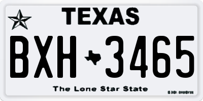 TX license plate BXH3465