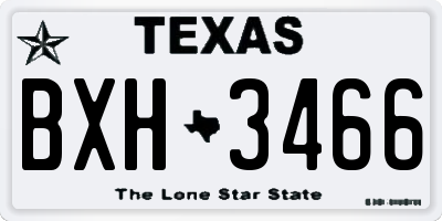 TX license plate BXH3466