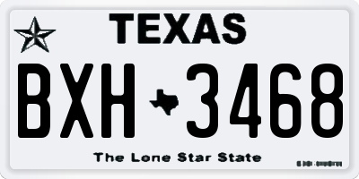 TX license plate BXH3468