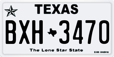TX license plate BXH3470