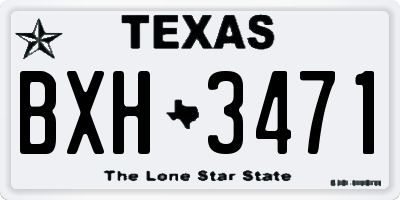 TX license plate BXH3471